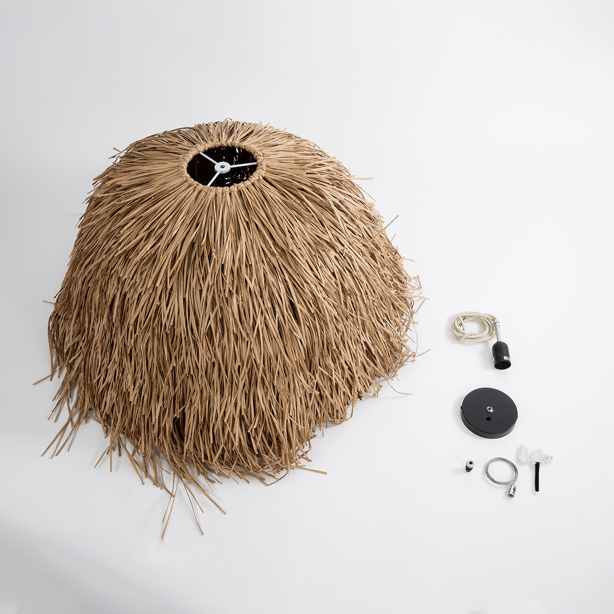 LEDTM® GUADELOUPE 02158 Boho Κρεμαστό Φωτιστικό Οροφής με Ντουί 1 x E27 AC 220-240V IP20 - Μπεζ - Μ80 x Π80 x Υ60cm - Image 10