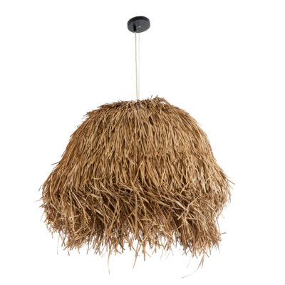 LEDTM® GUADELOUPE 02158 Boho Κρεμαστό Φωτιστικό Πλέγμα Μονόφωτο 1 x E27 IP20 Μπεζ Ράφια - Μ80 x Π80 x Υ60cm - Image 4