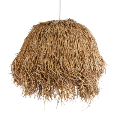 LEDTM® GUADELOUPE 02158 Boho Κρεμαστό Φωτιστικό Πλέγμα Μονόφωτο 1 x E27 IP20 Μπεζ Ράφια - Μ80 x Π80 x Υ60cm - Image 5
