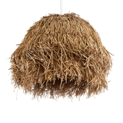 LEDTM® GUADELOUPE 02158 Boho Κρεμαστό Φωτιστικό Πλέγμα Μονόφωτο 1 x E27 IP20 Μπεζ Ράφια - Μ80 x Π80 x Υ60cm - Image 6