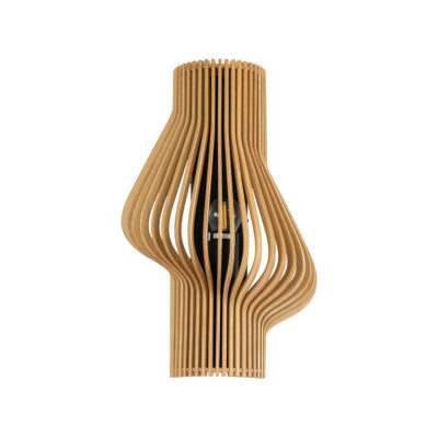 LEDTM® MIHIRO 02174 Boho Επιτοίχιο Φωτιστικό Απλίκα Μονόφωτο 1 x E27 IP20 Μπεζ Ξύλο - Μ25 x Π13 x Υ40cm - Image 4