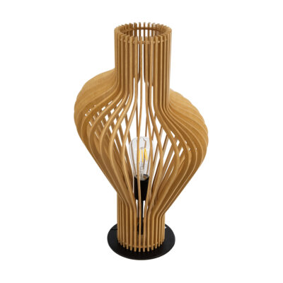 LEDTM® MIHIRO 02176 Boho Επιτραπέζιο Φωτιστικό Πορτατίφ Μονόφωτο 1 x E27 IP20 Καφέ Ξύλο με Μαύρο Μέταλλο - Μ33 x Π33 x Υ57cm - Image 5