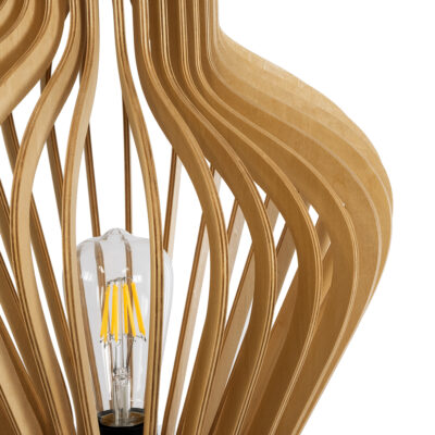 LEDTM® MIHIRO 02176 Boho Επιτραπέζιο Φωτιστικό Πορτατίφ Μονόφωτο 1 x E27 IP20 Καφέ Ξύλο με Μαύρο Μέταλλο - Μ33 x Π33 x Υ57cm - Image 6