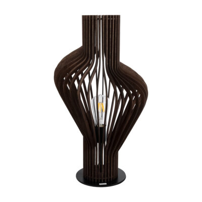 LEDTM® MIHIRO 02177 Boho Επιτραπέζιο Φωτιστικό Πορτατίφ Μονόφωτο 1 x E27 IP20 Καφέ Ξύλο με Μαύρο Μέταλλο - Μ33 x Π33 x Υ57cm - Image 4