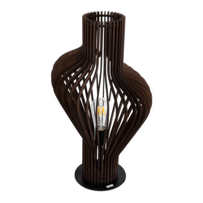 LEDTM® MIHIRO 02177 Boho Επιτραπέζιο Φωτιστικό Πορτατίφ Μονόφωτο 1 x E27 IP20 Καφέ Ξύλο με Μαύρο Μέταλλο - Μ33 x Π33 x Υ57cm - Image 5