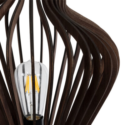 LEDTM® MIHIRO 02177 Boho Επιτραπέζιο Φωτιστικό Πορτατίφ Μονόφωτο 1 x E27 IP20 Καφέ Ξύλο με Μαύρο Μέταλλο - Μ33 x Π33 x Υ57cm - Image 6