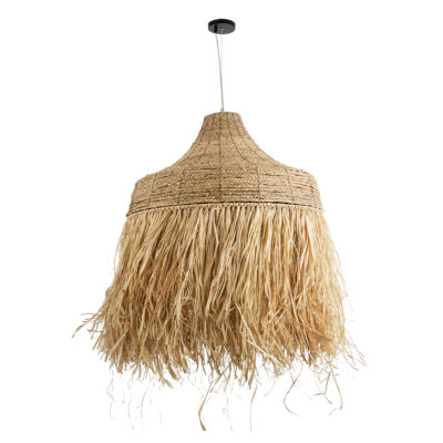 LEDTM® PORTOFERRAIO 02186 Boho Κρεμαστό Φωτιστικό Πλέγμα Μονόφωτο 1 x E27 IP20 Μπεζ Ράφια - Μ80 x Π80 x Υ120cm - Image 4