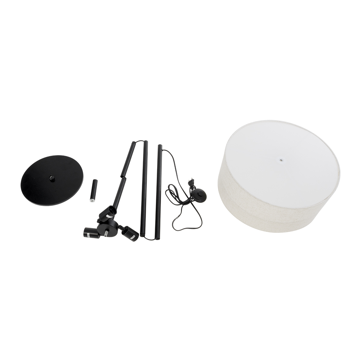 LEDTM® MARIGOLD 02228 Μοντέρνο Επιδαπέδιο Φωτιστικό με Ντουί 3 x E27 AC 220-240V IP20 - Μαύρο & Λευκό - Μ46 x Π46 x Υ160cm - Image 10