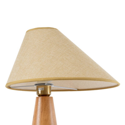 LEDTM® KAUAI 02229 Boho Επιτραπέζιο Φωτιστικό Πορτατίφ Μονόφωτο 1 x E27 IP20 Μπεζ Ξύλο με Μπεζ Ύφασμα - Μ38 x Π30 x Υ48cm - Image 5