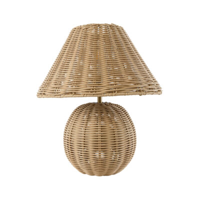 LEDTM® PERU 02239 Boho Επιτραπέζιο Φωτιστικό Πορτατίφ Μονόφωτο 1 x E27 IP20 Μπεζ Ξύλο - Μ40 x Π40 x Υ45cm - Image 3