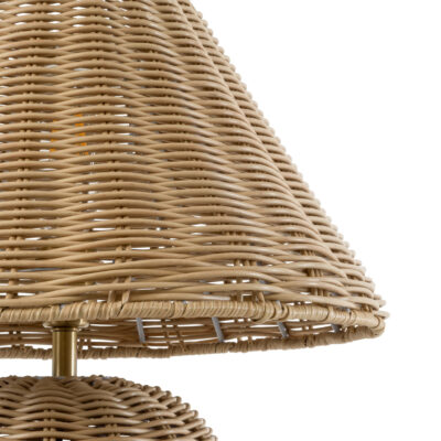 LEDTM® PERU 02239 Boho Επιτραπέζιο Φωτιστικό Πορτατίφ Μονόφωτο 1 x E27 IP20 Μπεζ Ξύλο - Μ40 x Π40 x Υ45cm - Image 5