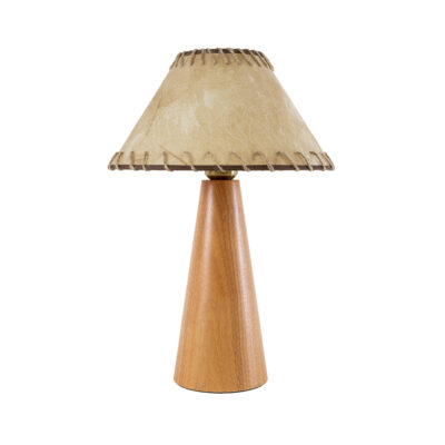 LEDTM® MASPALOMAS 02291 Boho Επιτραπέζιο Φωτιστικό Πορτατίφ Μονόφωτο 1 x E27 IP20 Καφέ Ξύλο με Μπεζ Ύφασμα - Μ30 x Π30 x Υ45cm - Image 3