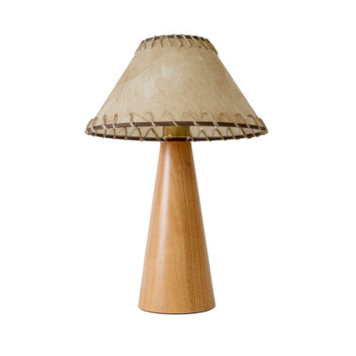 LEDTM® MASPALOMAS 02291 Boho Επιτραπέζιο Φωτιστικό Πορτατίφ Μονόφωτο 1 x E27 IP20 Καφέ Ξύλο με Μπεζ Ύφασμα - Μ30 x Π30 x Υ45cm - Image 4