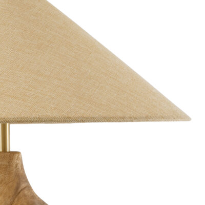 LEDTM® LAFRONTERA 02313 Boho Επιτραπέζιο Φωτιστικό Πορτατίφ Μονόφωτο 1 x E27 IP20 Μπεζ Ξύλο με Μπεζ Ύφασμα - Μ50 x Μ50 x Υ60cm - Image 5