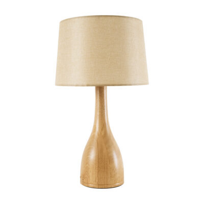 LEDTM® BERKBAY 02319 Boho Επιτραπέζιο Φωτιστικό Πορτατίφ Μονόφωτο 1 x E27 IP20 Μπεζ Ξύλο με Μπεζ Ύφασμα - Μ32 x Π32 x Υ55cm - Image 4