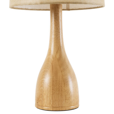 LEDTM® BERKBAY 02319 Boho Επιτραπέζιο Φωτιστικό Πορτατίφ Μονόφωτο 1 x E27 IP20 Μπεζ Ξύλο με Μπεζ Ύφασμα - Μ32 x Π32 x Υ55cm - Image 6