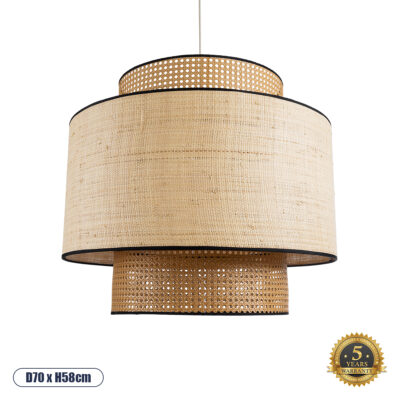 LEDTM® BRAVADO 02387 Boho Κρεμαστό Φωτιστικό Οροφής με Ντουί 1 x E27 AC 220-240V IP20 - Μπεζ - Μ70 x Π70 x Υ58cm