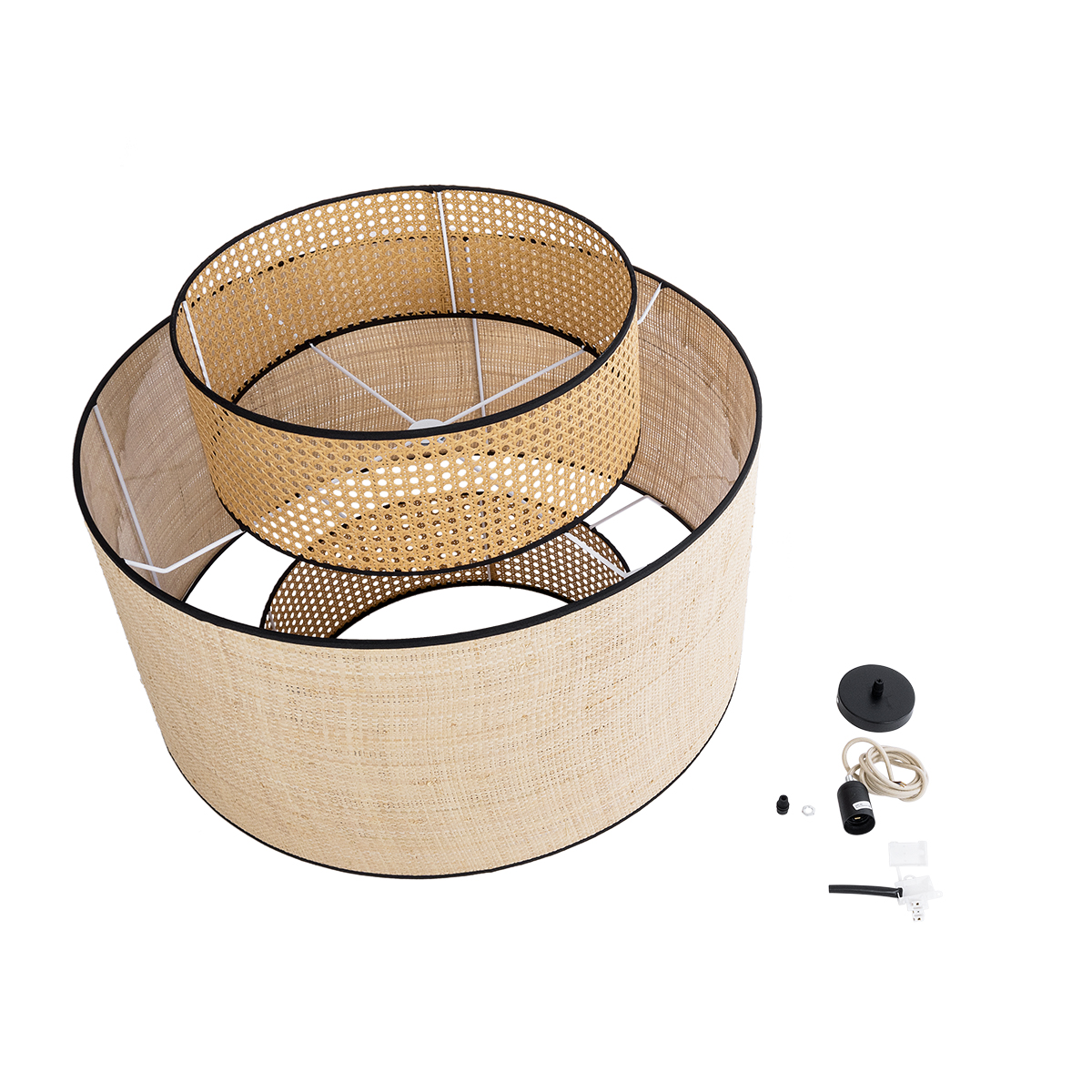 LEDTM® BRAVADO 02387 Boho Κρεμαστό Φωτιστικό Οροφής με Ντουί 1 x E27 AC 220-240V IP20 - Μπεζ - Μ70 x Π70 x Υ58cm - Image 11