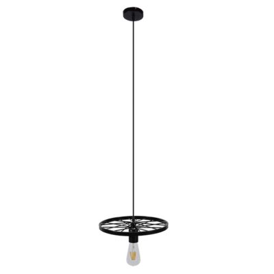 LEDTM® CASTOR 10001161 Vintage Κρεμαστό Φωτιστικό Πλέγμα Μονόφωτο 1 x E27 IP20 Μαύρο Μέταλλο - Μ30 x Π30 x Υ10cm - Image 4