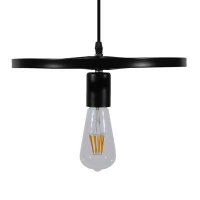 LEDTM® CASTOR 10001161 Vintage Κρεμαστό Φωτιστικό Πλέγμα Μονόφωτο 1 x E27 IP20 Μαύρο Μέταλλο - Μ30 x Π30 x Υ10cm - Image 5