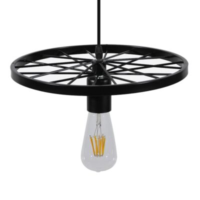 LEDTM® CASTOR 10001161 Vintage Κρεμαστό Φωτιστικό Πλέγμα Μονόφωτο 1 x E27 IP20 Μαύρο Μέταλλο - Μ30 x Π30 x Υ10cm - Image 6