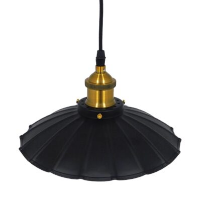 LEDTM® MARGI 10001166 Vintage Κρεμαστό Φωτιστικό Καμπάνα Μονόφωτο 1 x E27 IP20 Μαύρο & Χρυσό Μέταλλο - Μ25 x Π25 x Υ15cm - Image 6