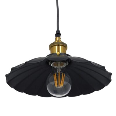 LEDTM® MARGI 10001166 Vintage Κρεμαστό Φωτιστικό Καμπάνα Μονόφωτο 1 x E27 IP20 Μαύρο & Χρυσό Μέταλλο - Μ25 x Π25 x Υ15cm - Image 7