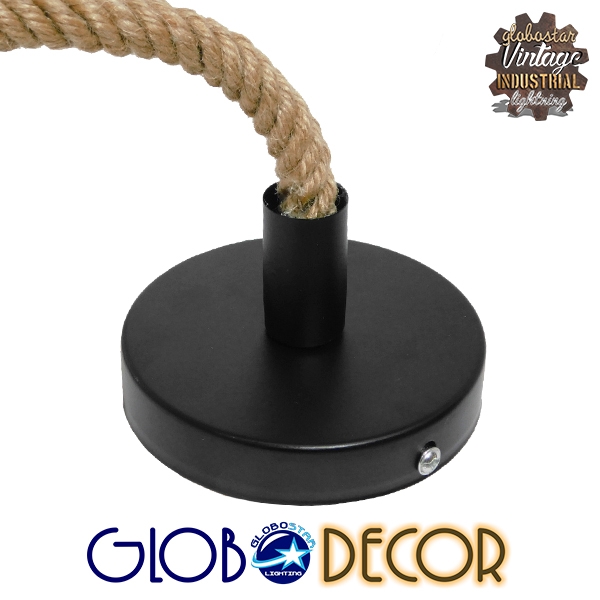 LEDTM® MALVERN 10001239 Vintage Κρεμαστό Φωτιστικό Οροφής με Ντουί 1 x E27 AC 220-240V IP20 - Μαύρο & Μπεζ - Μ34 x Π22 x Υ34cm - Image 8