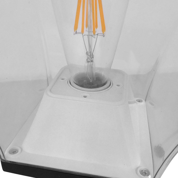 LEDTM® DIRAHIO 12148 Φωτιστικό Κολωνάκι Κήπου με Ντουί 1 x E27 120° AC 220-240V Αδιάβροχο IP65 - Γκρι Ανθρακί - Μ32 x Π32 x Υ109cm - Image 6