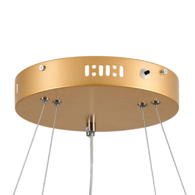 LEDTM® DIAMOND DUO 61151-DECO Κρεμαστό Φωτιστικό Δαχτυλίδι-Κύκλος LED CCT 75W 8743lm 360° AC 220-240V - Εναλλαγή Φωτισμού μέσω Τηλεχειριστηρίου All In One Ψυχρό 6000k+Φυσικό 4500k+Θερμό 2700k Dimmable Φ40+60cm - Χρυσό Βούρτσας - 3 Years Warranty - Image 9