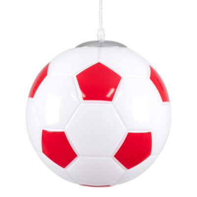 Alternative view of LEDTM® FOOTBALL 00646 Παιδικό Κρεμαστό Φωτιστικό Οροφής με Ντουί 1 x E27 AC 220-240V IP20 - Λευκό & Κόκκινο - Μ25 x Π25 x Υ25cm