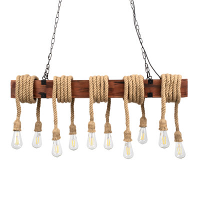Alternative view of LEDTM® VIKING 00607 Vintage Κρεμαστό Φωτιστικό Οροφής με Ντουί 10 x E27 AC 220-240V IP20 - Καφε & Μπεζ - Μ108 x Π11 x Υ220cm