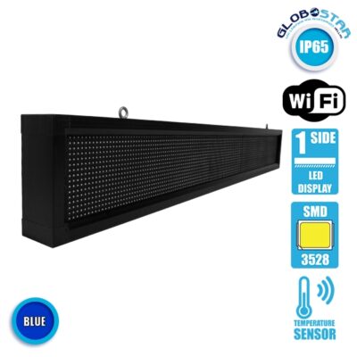LEDTM®DISPLAY 90263 Κυλιόμενη Ψηφιακή Επιγραφή P10 Μονής Όψης LED AC 220-240V Αδιάβροχο IP54 Μπλε - WiFi Control μέσω FK APP - Αισθητήρας Θερμοκρασίας & Υγρασίας - Μ168 x Π9 x Υ24cm - 2 Χρόνια Εγγύηση - Image 3