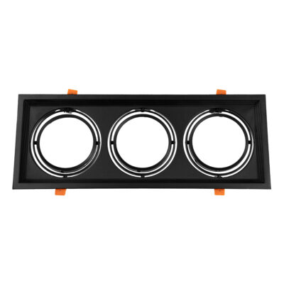 Alternative view of LEDTM® VITA 77857 Χωνευτή Κινούμενη Βάση για 3 x Σποτ AR111 για Ντουί GU10/GU5.3 IP20 - Μαύρο Ματ - Μ48.7 x Π18 x Υ5.5cm / Q47.5 x 17cm