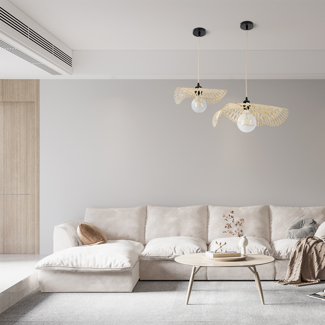 LEDTM® MELEMELE 01840 Boho Κρεμαστό Φωτιστικό Οροφής με Ντουί 1 x E27 AC 220-240V IP20 - Μπεζ - Μ50 x Π50 x Υ7cm - Image 11