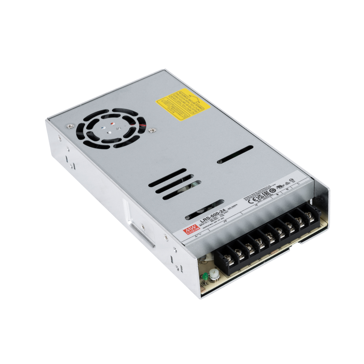 LEDTM® MEANWELL-LRS600-24 90788 Τροφοδοτικό/Μετασχηματιστής Class I PELV 600W 25A AC 220-240V σε DC 24V IP20 - Ρυθμιζόμενo από DC 22.8V έως DC 26.4V - Ασημί - Μ22.5 x Π12.4 x Υ4.1cm - 3 Χρόνια Εγγύηση - Image 2