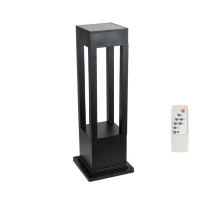 Alternative view of LEDTM® HONEYBEE 90537 Φωτιστικό Κολωνάκι Κήπου LED 10W 500lm 120° με Ενσωματωμένο Φωτοβολταϊκό Panel 6V 2W & Επαναφορτιζόμενη Μπαταρία Li-ion 3.2V 4000mAh με Αισθητήρα Ημέρας-Νύχτας Αδιάβροχο IP65 Ψυχρό Λευκό 6000K - Γκρι Ανθρακί - Μ20 x Π20 x Υ60cm - 2 Χρόνια Εγγύηση