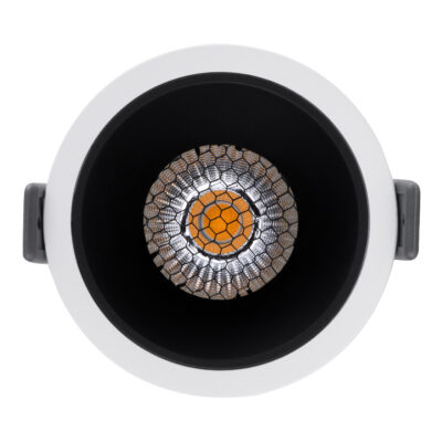 LEDTM® PLUTO-M 60253 Χωνευτό LED Spot Downlight TrimLess Φ8.4cm 10W 1250lm 38° AC 220-240V IP20 Φ8.4 x Υ5.9cm - Στρόγγυλο - Λευκό με Μαύρο Κάτοπτρο & Anti-Glare HoneyComb - Θερμό Λευκό 2700K - Bridgelux COB - 5 Years Warranty - Image 6