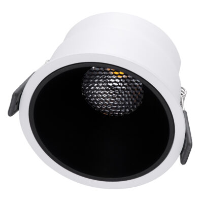 LEDTM® PLUTO-B 60258 Χωνευτό LED Spot Downlight TrimLess Φ10.4cm 15W 1950lm 38° AC 220-240V IP20 Φ10.4 x Υ6.5cm - Στρόγγυλο - Λευκό με Μαύρο Κάτοπτρο & Anti-Glare HoneyComb - Φυσικό Λευκό 4500K - Bridgelux COB - 5 Years Warranty - Image 3