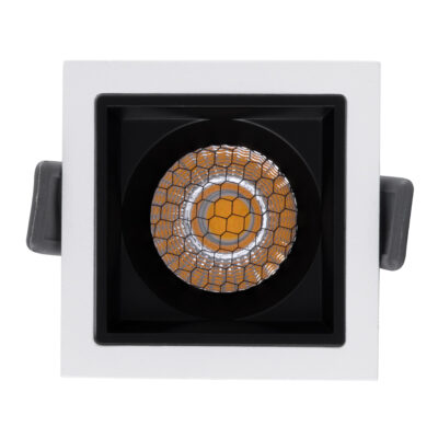 LEDTM® PLUTO-S 60264 Χωνευτό LED Spot Downlight TrimLess Μ6.4xΠ6.4cm 7W 910lm 38° AC 220-240V IP20 Μ6.4 x Π6.4 x Υ4.9cm - Τετράγωνο - Λευκό με Μαύρο Κάτοπτρο & Anti-Glare HoneyComb - Φυσικό Λευκό 4500K - Bridgelux COB - 5 Years Warranty - Image 6