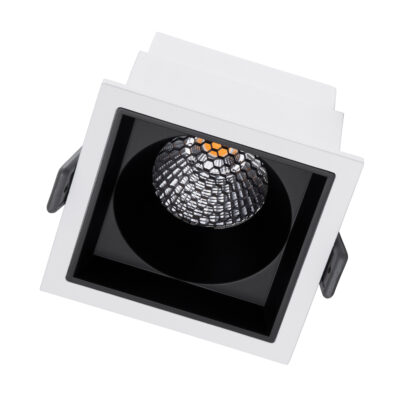 LEDTM® PLUTO-M 60271 Χωνευτό LED Spot Downlight TrimLess Μ8.4xΠ8.4cm 10W 1250lm 38° AC 220-240V IP20 Μ8.4 x Π8.4 x Υ5.9cm - Τετράγωνο - Λευκό με Μαύρο Κάτοπτρο & Anti-Glare HoneyComb - Θερμό Λευκό 2700K - Bridgelux COB - 5 Years Warranty - Image 3