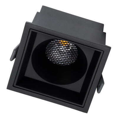 LEDTM® PLUTO-B 60280 Χωνευτό LED Spot Downlight TrimLess Μ10.4xΠ10.4cm 15W 1950lm 38° AC 220-240V IP20 Μ10.4 x Π10.4 x Υ6.5cm - Τετράγωνο - Μαύρο & Anti-Glare HoneyComb - Φυσικό Λευκό 4500K - Bridgelux COB - 5 Years Warranty - Image 3