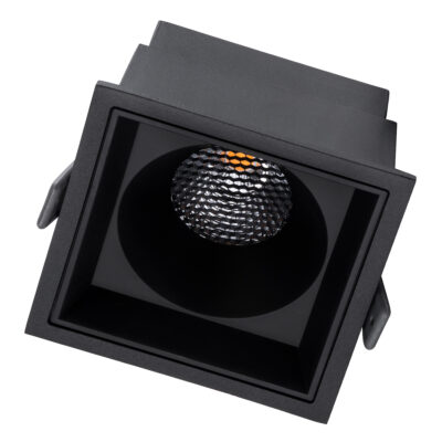 LEDTM® PLUTO-B 60281 Χωνευτό LED Spot Downlight TrimLess Μ10.4xΠ10.4cm 15W 1875lm 38° AC 220-240V IP20 Μ10.4 x Π10.4 x Υ6.5cm - Τετράγωνο - Μαύρο & Anti-Glare HoneyComb - Θερμό Λευκό 2700K - Bridgelux COB - 5 Years Warranty - Image 3