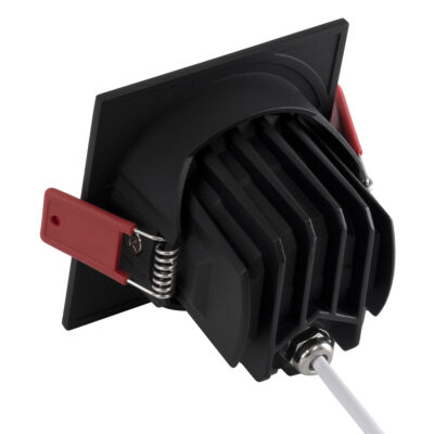 LEDTM® LEO-SQ 60293 Χωνευτό LED Spot Downlight TrimLess Μ8.5xΠ8.5cm 10W 1250lm 38° AC 220-240V IP20 Μ8.5 x Π8.5 x Υ6.6cm - Τετράγωνο - Κινούμενο - Μαύρο & Anti-Glare HoneyComb - Θερμό Λευκό 2700K - Bridgelux COB - 5 Years Warranty - Image 4