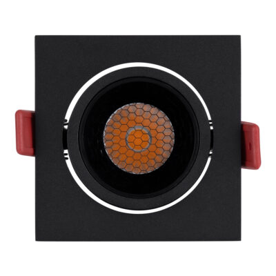 LEDTM® LEO-SQ 60293 Χωνευτό LED Spot Downlight TrimLess Μ8.5xΠ8.5cm 10W 1250lm 38° AC 220-240V IP20 Μ8.5 x Π8.5 x Υ6.6cm - Τετράγωνο - Κινούμενο - Μαύρο & Anti-Glare HoneyComb - Θερμό Λευκό 2700K - Bridgelux COB - 5 Years Warranty - Image 8