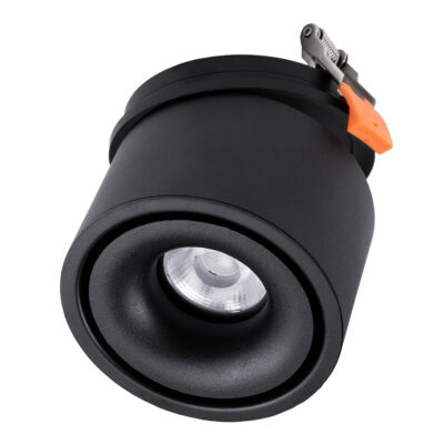 LEDTM® OMEGA-R 60296 Χωνευτό LED Spot Downlight TrimLess Φ10cm 12W 1560lm 36° AC 220-240V IP20 Φ10 x Υ8.2cm - Στρόγγυλο - Μαύρο - Φυσικό Λευκό 4500K - Bridgelux COB - 5 Years Warranty - Image 3