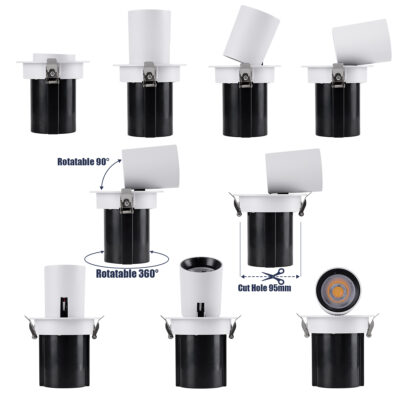 LEDTM® VIRGO-M 60306 Χωνευτό LED Spot Downlight TrimLess Φ11cm 12W 1560lm 36° AC 220-240V IP20 Φ11cm x Υ11.5cm - Στρόγγυλο - Λευκό με Μαύρο Κάτοπτρο - Φυσικό Λευκό 4500K - Bridgelux COB - 5 Years Warranty - Image 4