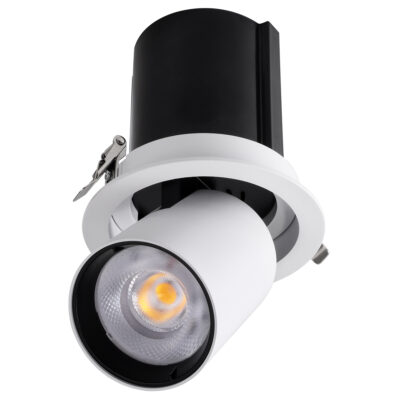 LEDTM® VIRGO-B 60310 Χωνευτό LED Spot Downlight TrimLess Φ13.5cm 20W 2600lm 36° AC 220-240V IP20 Φ13.5cm x Υ14cm - Στρόγγυλο - Λευκό με Μαύρο Κάτοπτρο - Φυσικό Λευκό 4500K - Bridgelux COB - 5 Years Warranty - Image 3