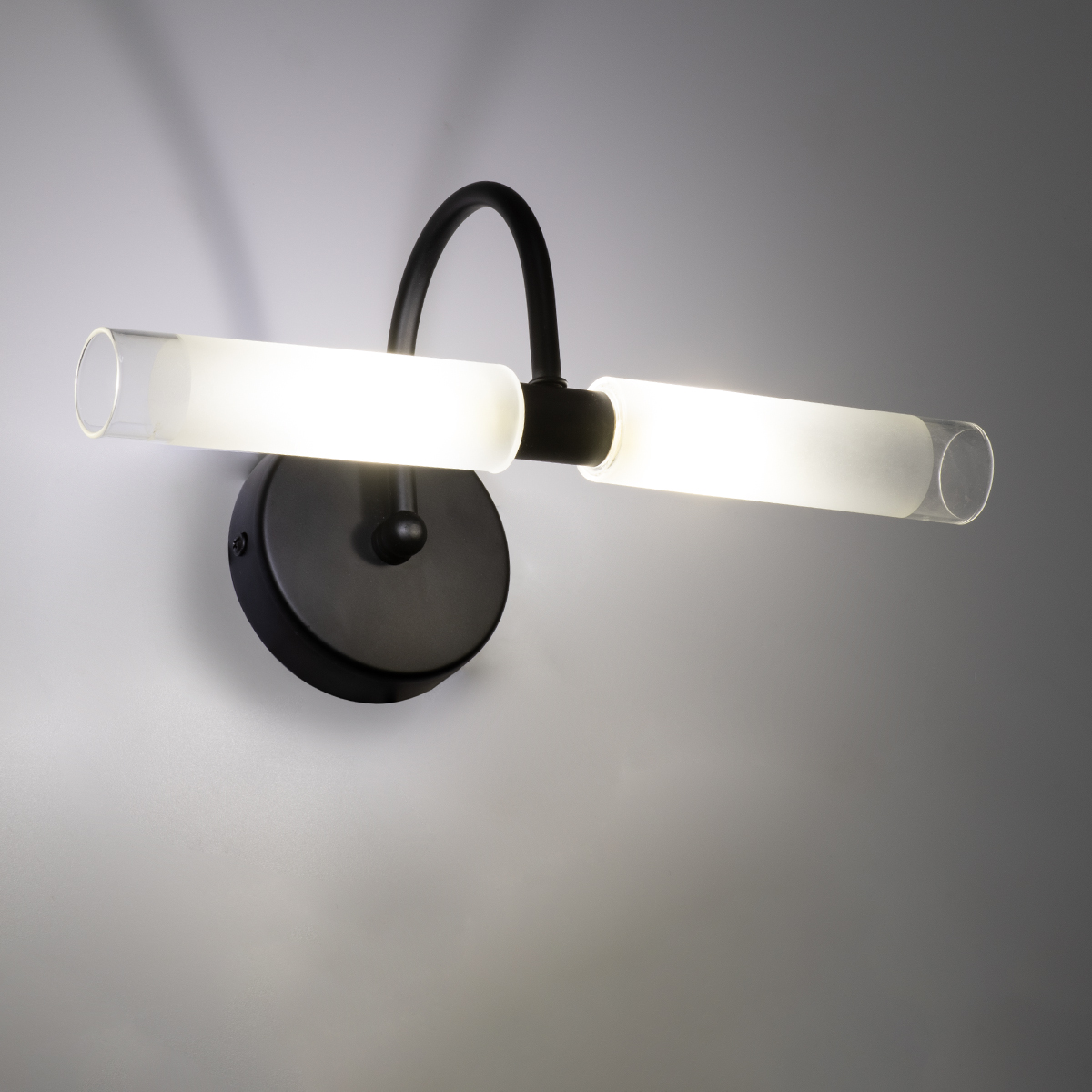 LEDTM® PAOLA 60416 Μοντέρνο Φωτιστικό Τοίχου - Απλίκα Καθρέπτη Μπάνιου με Ντουί 2 x G9 AC 220-240V IP44 - Μαύρο Ματ & Λευκό - Μ31 x Π16 x Υ15cm - Image 9