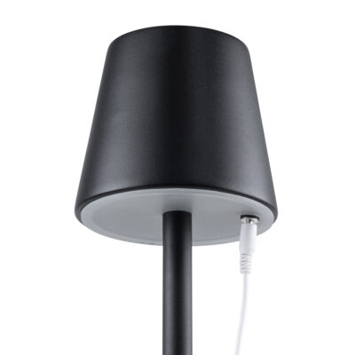LEDTM® NEGA 60473 Μοντέρνο Επιτραπέζιο Φωτιστικό Πορτατίφ LED 2.2W 154lm 360° DC 5V Επαναφορτιζόμενο με Μπαταρία Li-ion 4000mAh - Διακόπτη Αφής - Θερμό Λευκό 2700K - Dimmable - D10 x H39cm - Μαύρο - 2 Years Warranty - Image 10